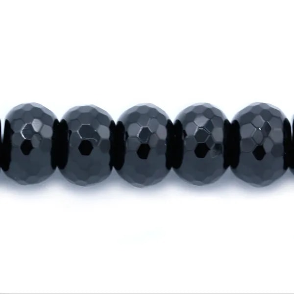 Agate Noire Rondelle Facette