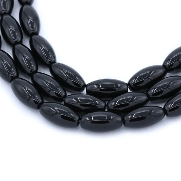 Onyx noir, tonnelet, 10x20mm x 40cm