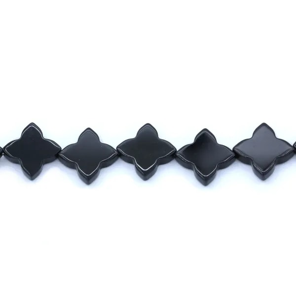 Agate noir trèfle 16mm x 1pc 