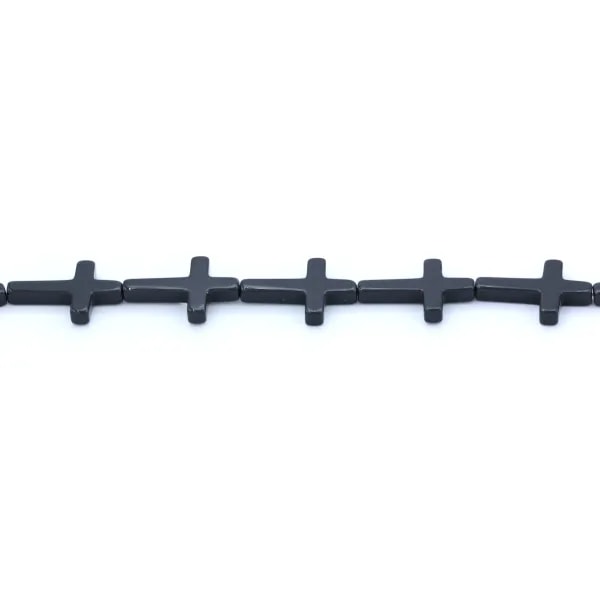 Agate noire croix 22x30mm x 1pc