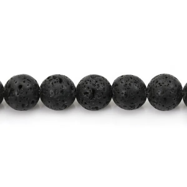 Pierre de lave ronde 8.5mm x 10pcs