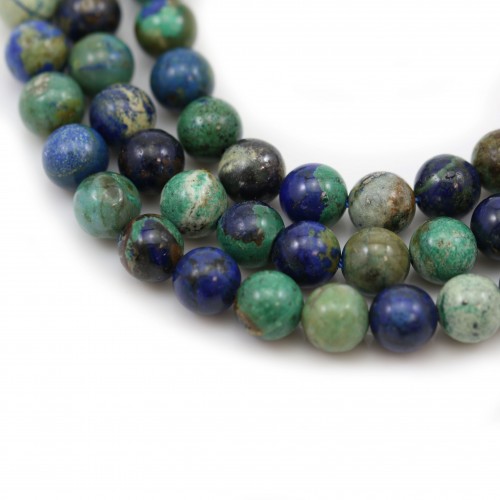 Azurite malachite rond 8mm x 40cm