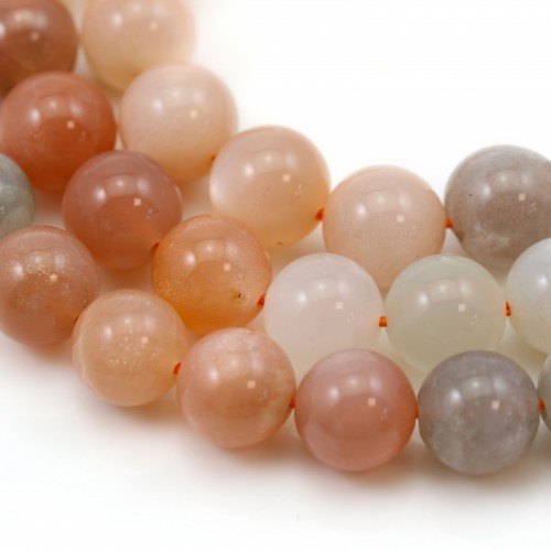 Pierre Lune Multicolore Ronde 10mm x 40cm