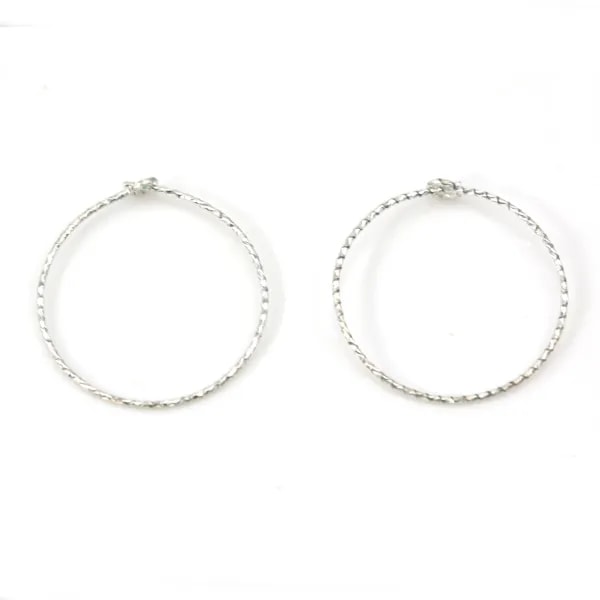 Créoles en argent 925 20x1mm x 4pcs