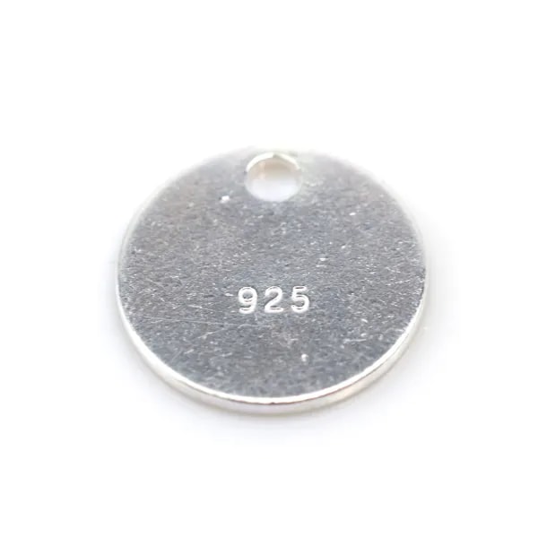 Breloque médaille à graver en argent 925 12mm x 1pc