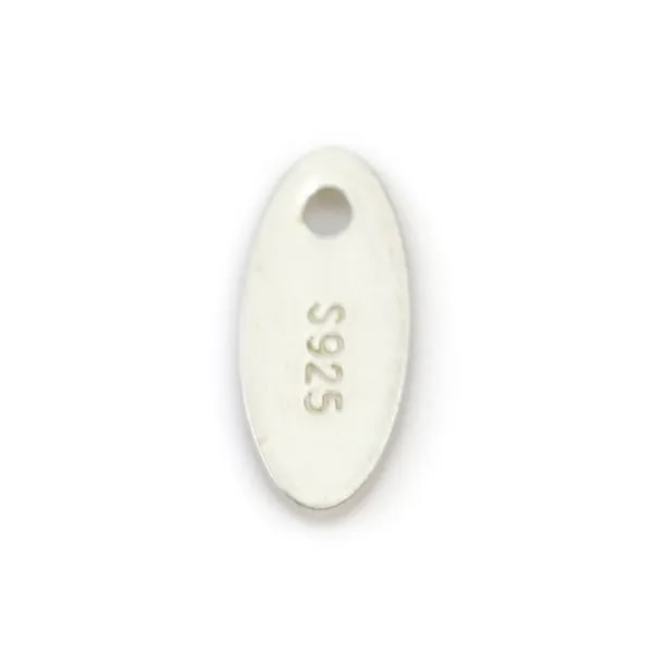 Tag "silver" en argent 925 4x9mm x 5pcs