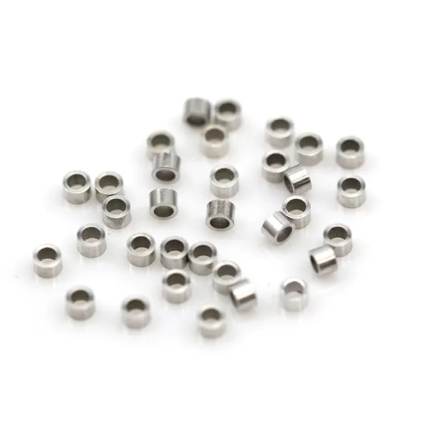 Tubes à écraser en argent 925 rhodié 1x1.5mm x 30pcs