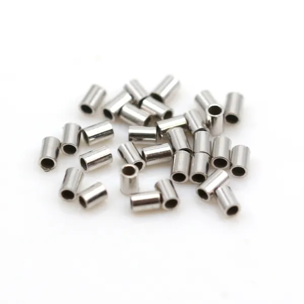 Tubes à écraser en argent 925 rhodié 2.5x1.5mm x 30pcs