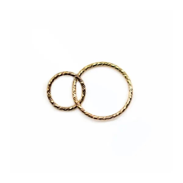 Anneaux "toi et moi" fermés en gold filled 14 carats 10mm et 15mm x 1pc