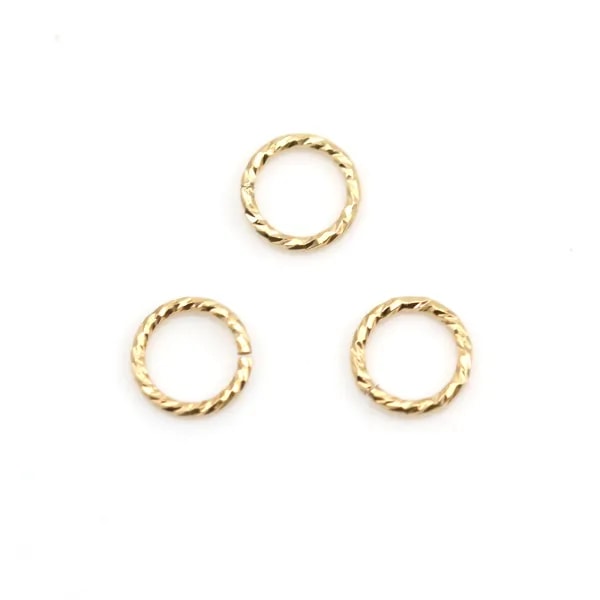 Anneaux ouvert guilloché en gold filled 14 carats 4mm x 10pcs