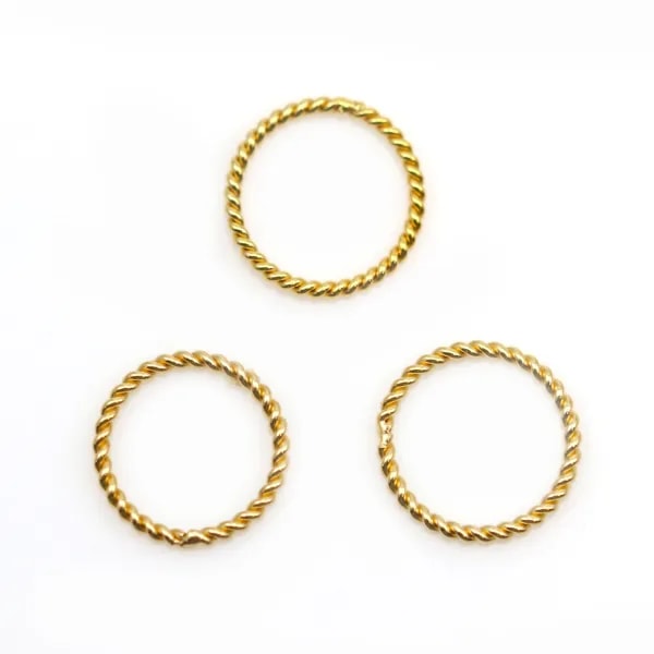 Anneaux torsade en gold filled 14 carats 0.76x6mm x 4pcs
