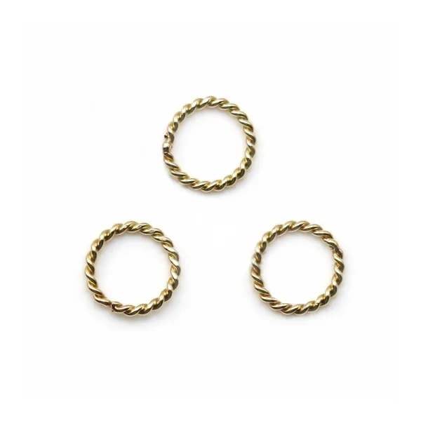 Anneaux torsade en gold filled 14 carats 0.76x6mm x 4pcs