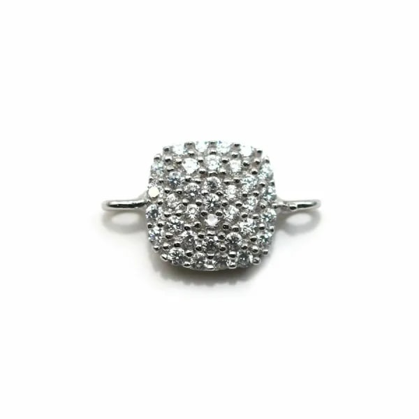 Intercalaire fleur 18mm en argent 925 rhodié pour perle semi-percée  x 1pc