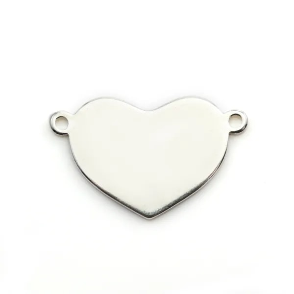 Intercalaire coeur en argent 925 10x16mm x 1pc