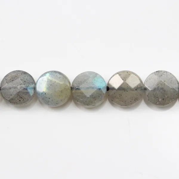 Labradorite Ronde Plate Facette 10mm x  4pcs