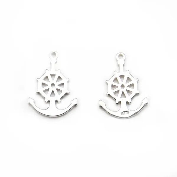 Breloquel' ancer en argent 925 12x17mm x 2pcs