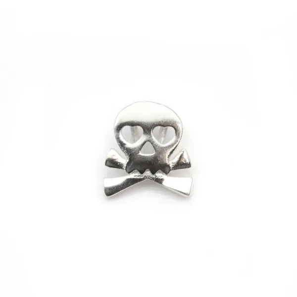 925 sterling silver death's-head 8x9mm x 2pcs