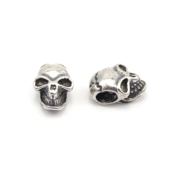 925 Sterling Silver skull pendant  10x17mm  x 1pc 