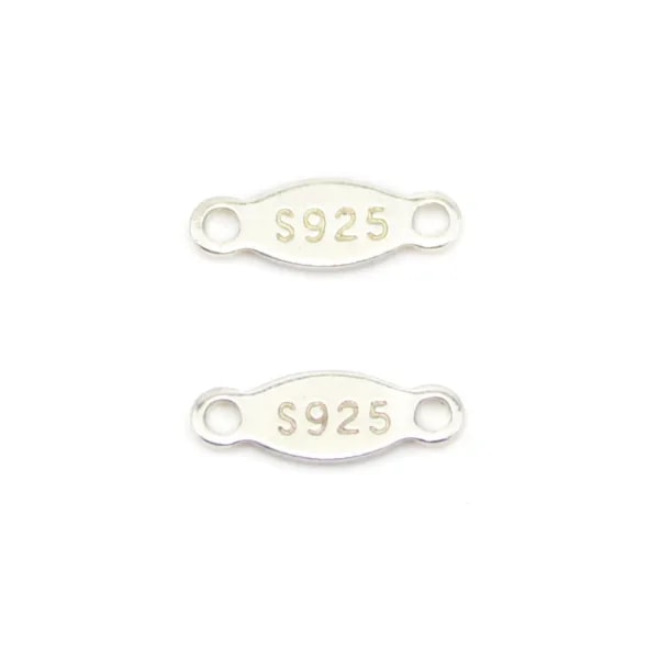 925 sterling silver "silver" tag 3x8mm x 10pcs
