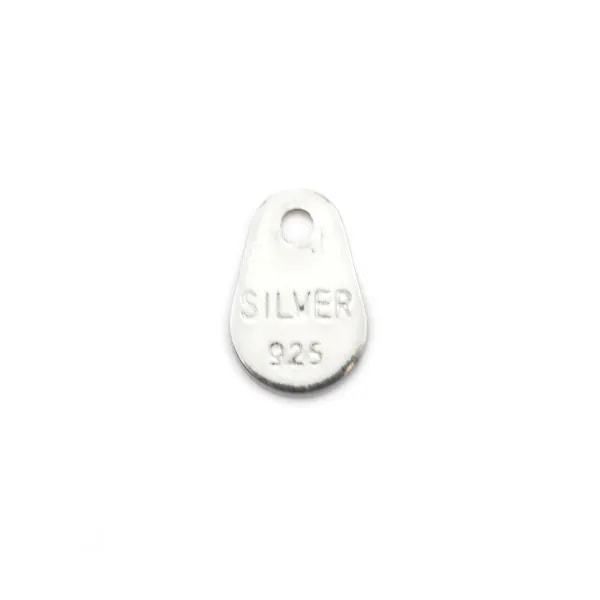 Tag "silver" en argent 925 3.5x5.5mm x 10pcs
