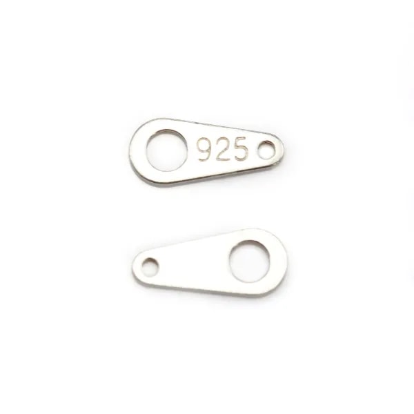 925 sterling silver "silver" tag 3.5x8.5mm x 10pcs
