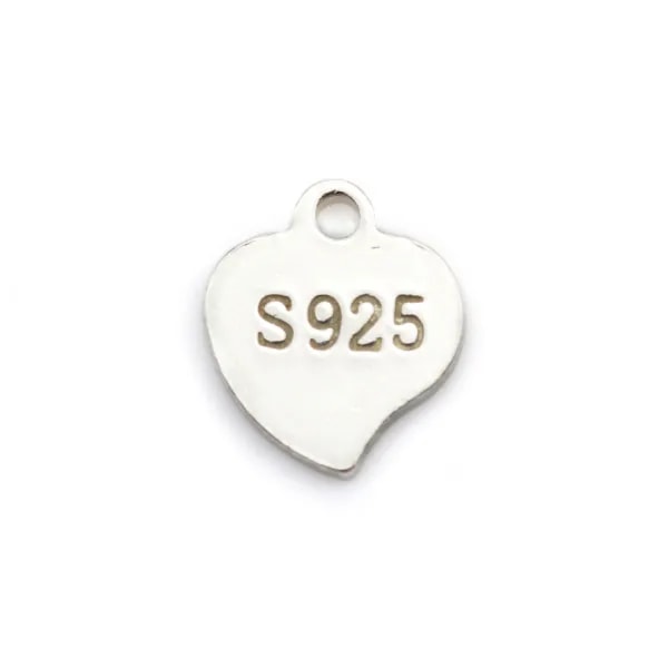 Tag "silver" en argent 925 6mm x 10pcs