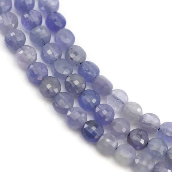 Tanzanite, de forme ronde plate facetté, 4mm x 40cm