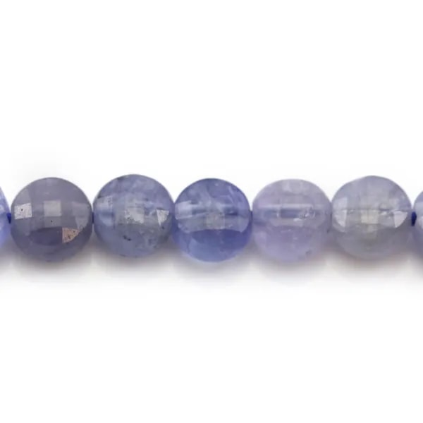 Tanzanite, de forme ronde plate facetté, 4mm x 40cm