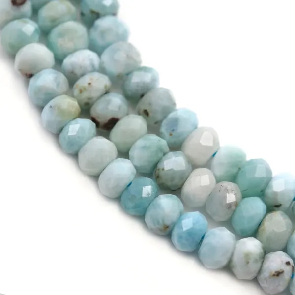 Larimar faceted rondelle 3x5mm x 40cm