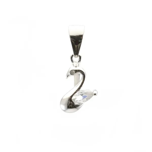 Bélière en argent 925 rhodié avec strass 7x16mm x 1pc