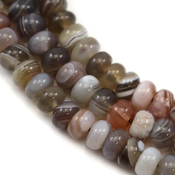 Agate du botswana rondelle 4x6mm x 40cm