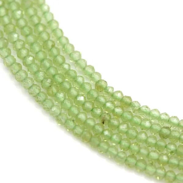 Péridot rondelle facette 1.90x2.20mm x 33cm