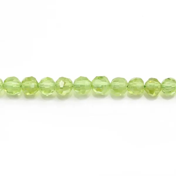 Peridot rond  facette 6mm x 2pcs 