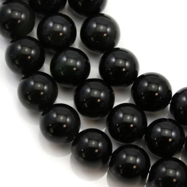 Obsidienne ronde 12mm x 40cm