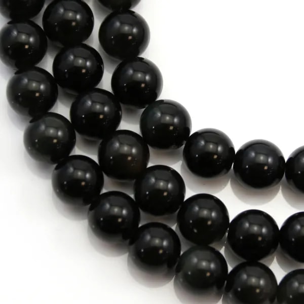 Obsidienne ronde 8mm x 40cm