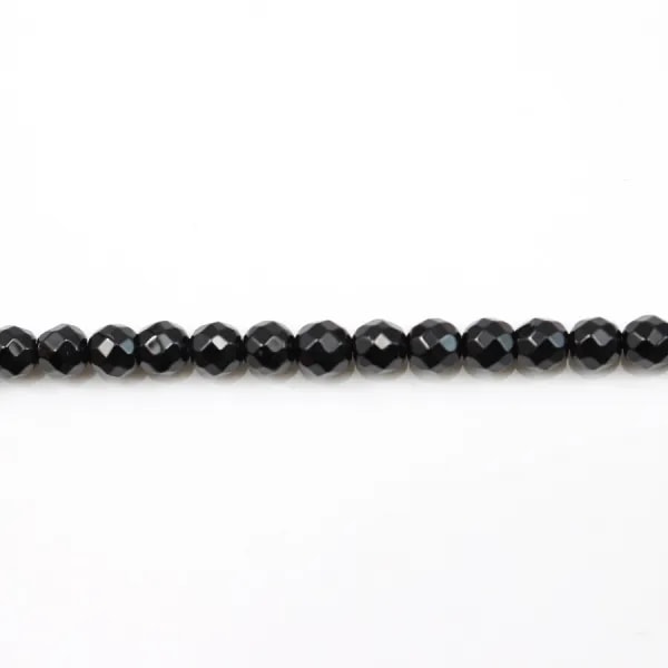 Agate Noire Ronde Facette