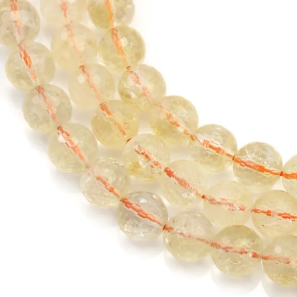 Citrine Ronde Facette 10mm x 40cm