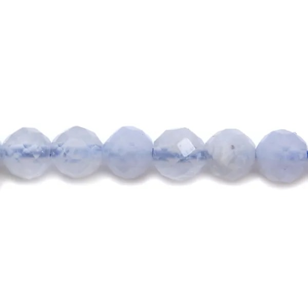 Calcédoine ronde facetté 4mm x 10pcs