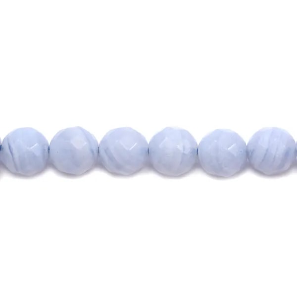 Calcédoine ronde facette 6mm x 10pcs
