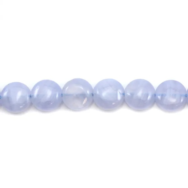 Calcédoine rond plat 8mm x 40cm