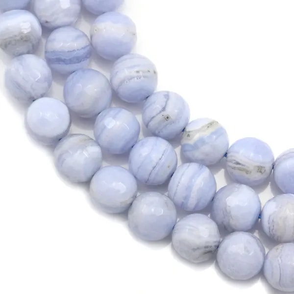 Calcédoine Rond Facette 10mm x 40cm
