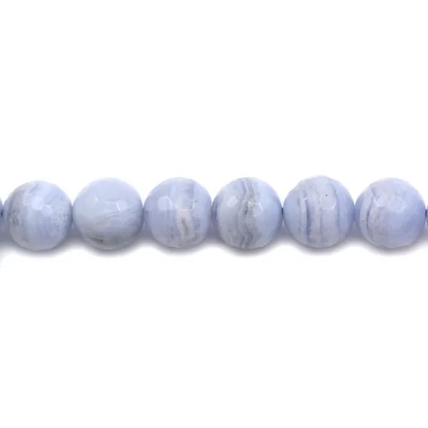 Calcédoine Rond Facette 6mm x 10pcs