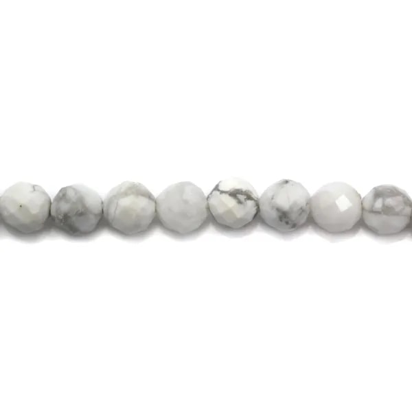 Holite Blanche ronde facette 3mm x 40cm