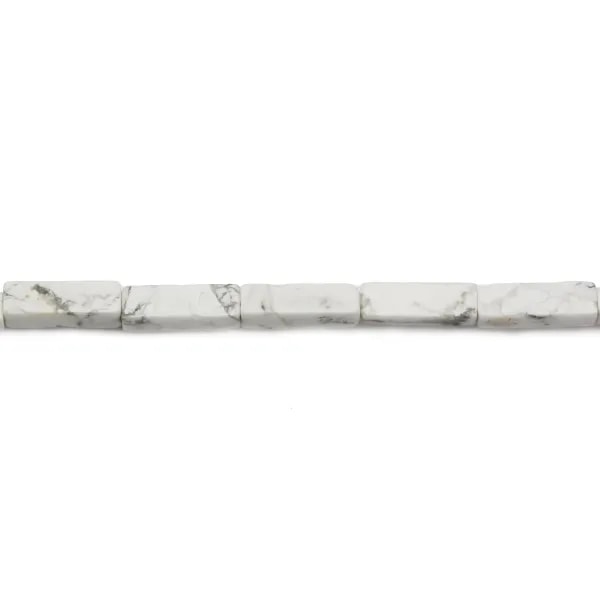 Howlite blanche rectangle 4x13mm x 10pcs