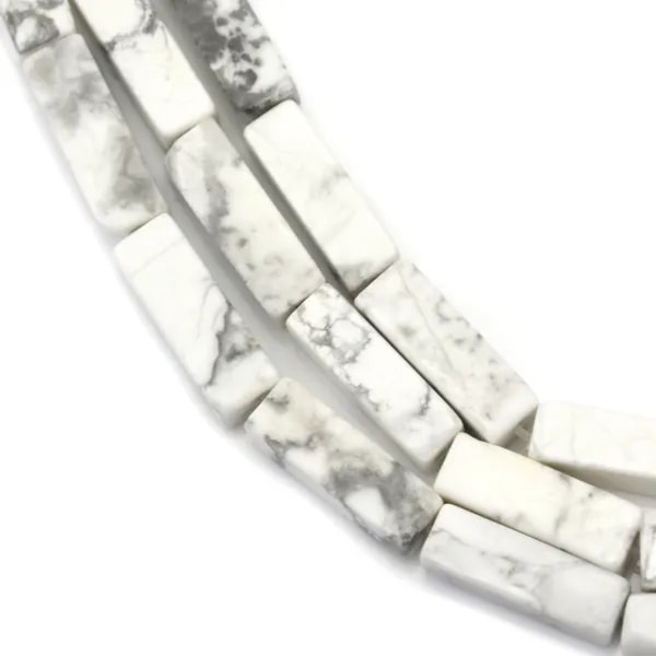 Howlite blanche tube 4x6mm x 40cm