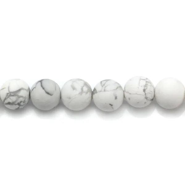 Howlite blanche matte ronde 8mm x 20pcs