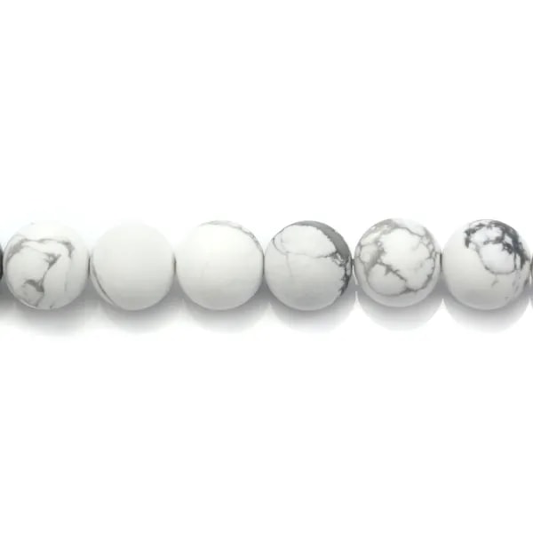 Howlite blanche matte ronde 10mm x 10pcs