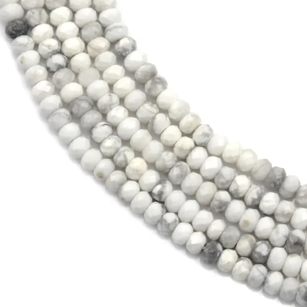 Howlite rondelle facette 2x3mm x 40cm