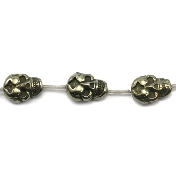 Pyrite tête de mort 13x18mm x 40cm (13pcs)