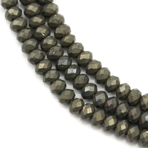 Pyrite rondelle facette 2.5x4mm x 40cm
